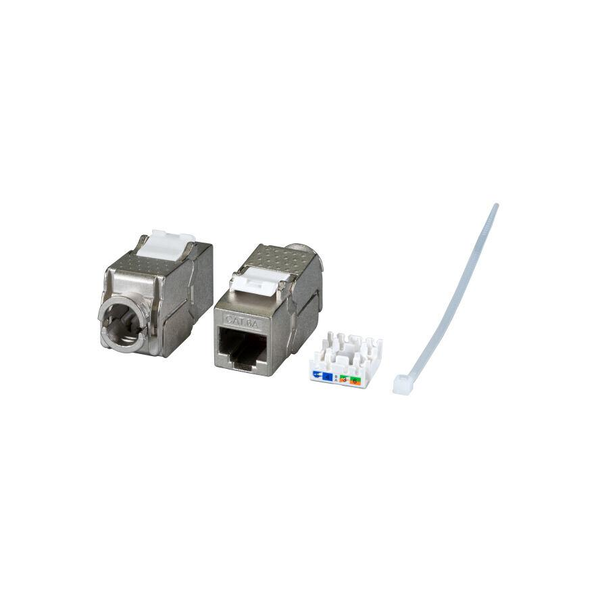 EFB Keystone Cat6A/RJ45/10GE Slim, Metall, Werkzeugfrei