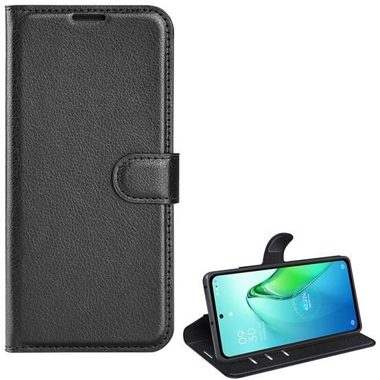 Gigapack Oppo Reno 8 Pro bőr hatású prémium fliptok fekete (GP-137965) (GP-137965)