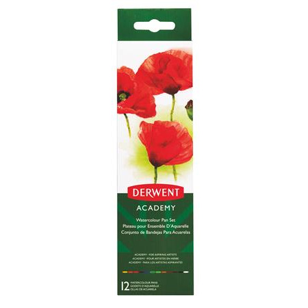 Derwent Academy Vízfesték fém dobozban - 12 színű (2301955)