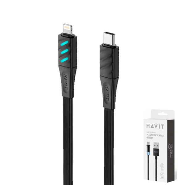 Havit CB6255 USB-C apa - USB-A apa Adat és töltőkábel 1m - Fekete