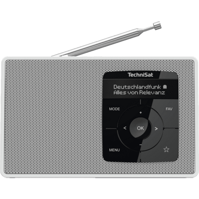 TechniSat Digitradio 2 Bluetooth hordozható DAB+ FM Zsebrádió - Fehér (0001/3910)