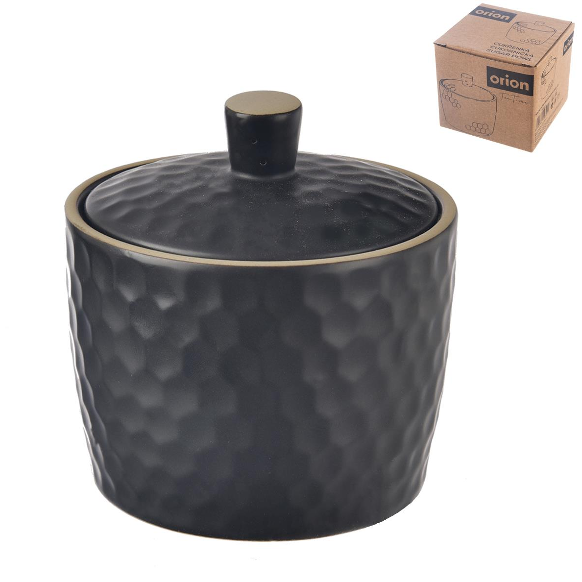 Orion TEA TIME Cukortartó + fedő, kerámia, 10 cm (155404)