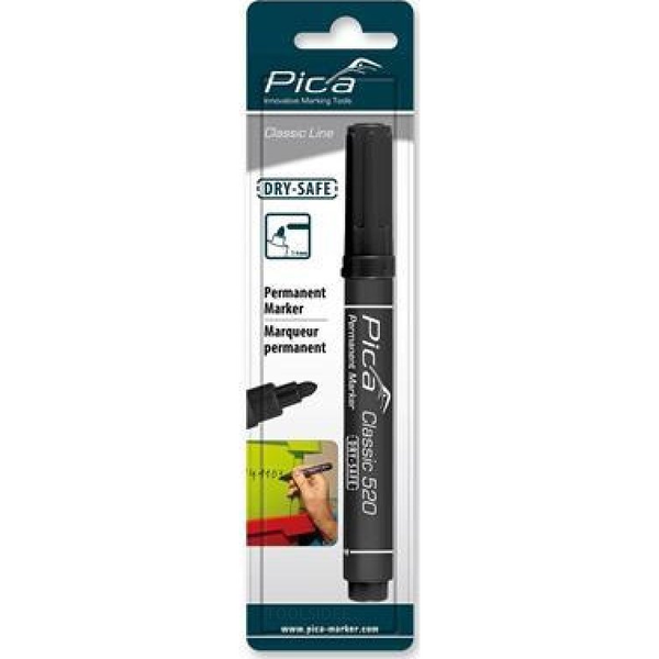  Pica-Marker Pica Permanent Marker 1-4mm, Round Tip, black, Retail Pack.