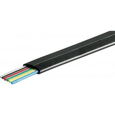  Goobay goobay Telefonflachkabel 6adrig 100m, Kabel schwarz, 100 Meter - 93306