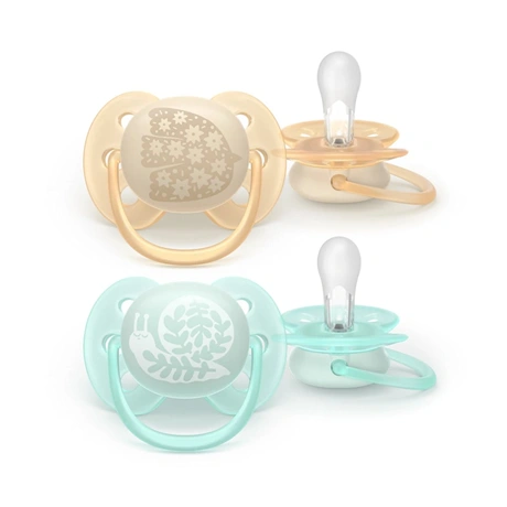 Philips AVENT SCF091/41 babysut Ultrablød sut Ortodontisk Silikone Blå, Gul