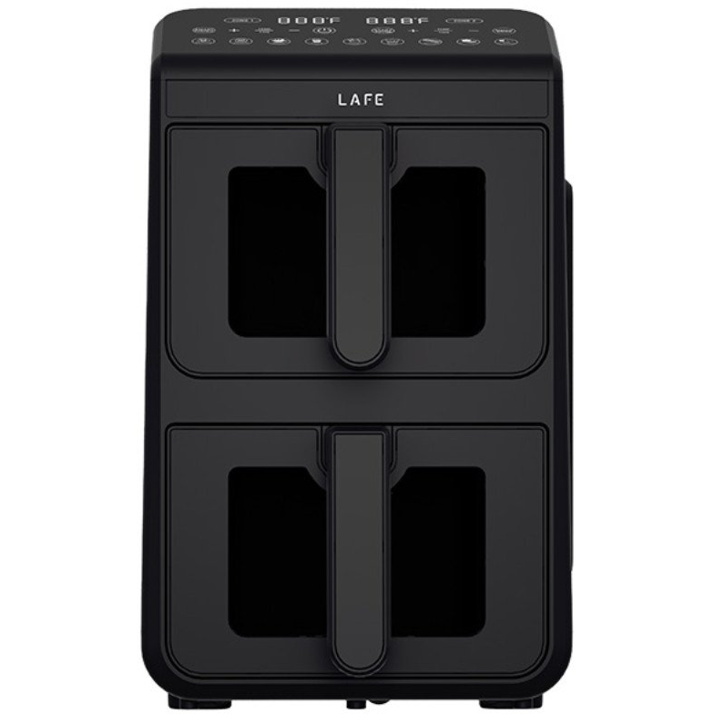 LaFe DualFry, Air Fryer, 2460W, 2x5 liter, 40-200°C, Tapadásmentes, Ablakos, Fekete, Forrólevegős sütő (LAFFRY47476)