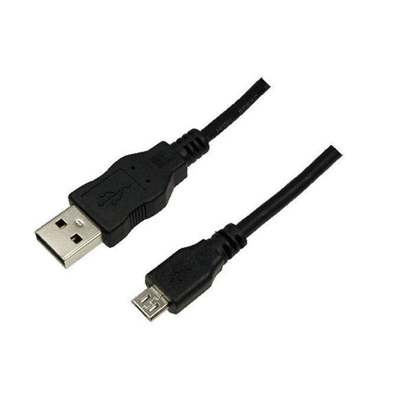 USB-A 2.0 (M) --> USB-micro-B (M) 1.00m LogiLink Zwart