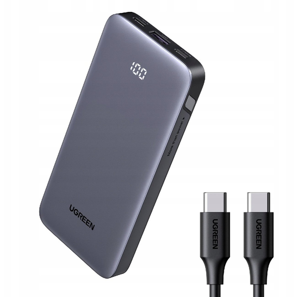Ugreen Nexode 10000mAh 30W Power Bank USB-A/2xUSB-C - Сив