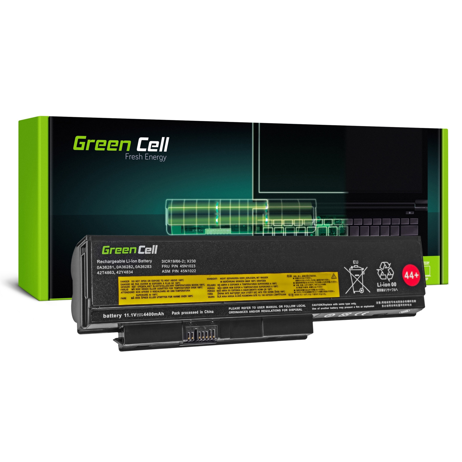 Green Cell LE63 IBM Lenovo ThinkPad X220 X230 Notebook akkumulátor 4400 mAh (LE63)