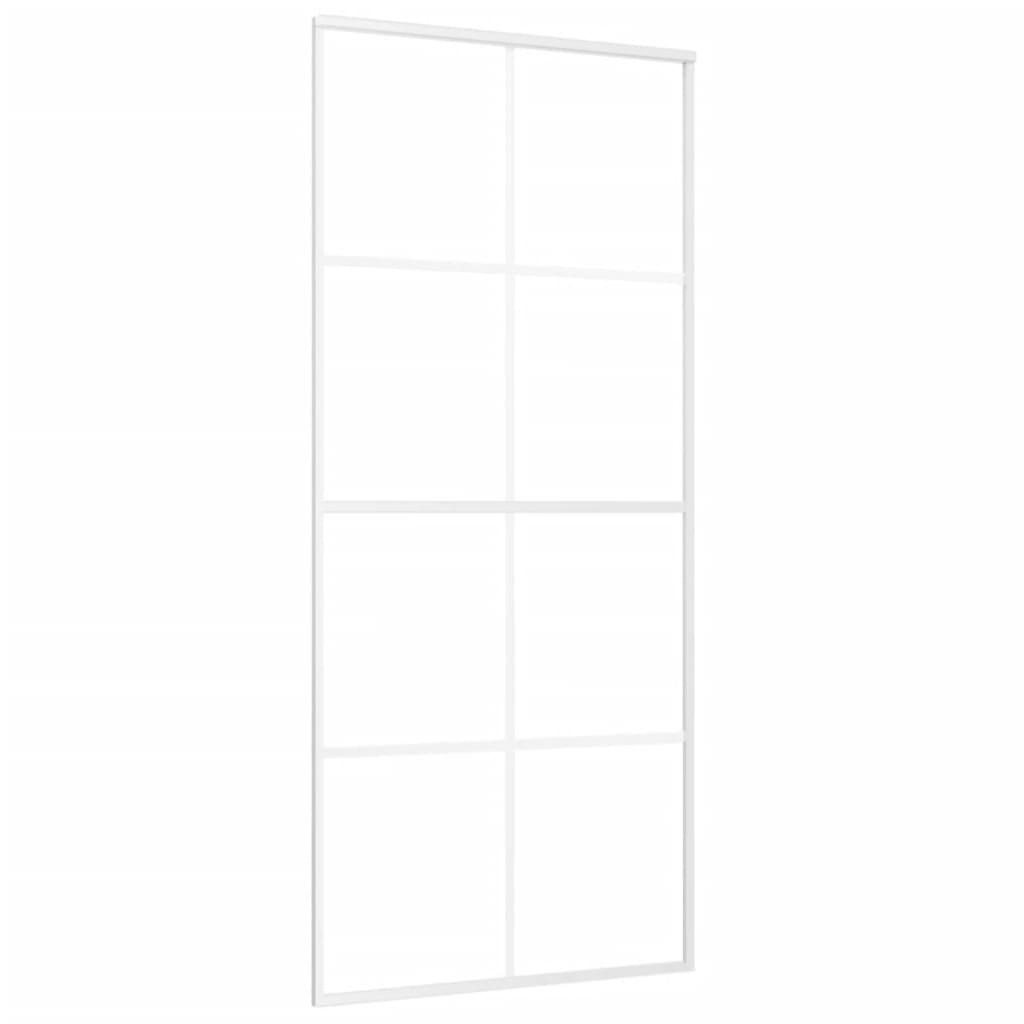 fehér ESG üveg és alumínium tolóajtó 90x205 cm (151672)