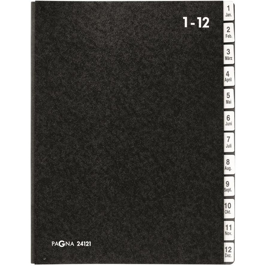 PAGNA Pultordner Classic 12 Fächer 1-12/Jan-Dez schwarz (24121-04) (24121-04)