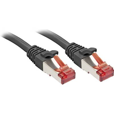 RJ45 Hálózat Csatlakozókábel CAT 6 S/FTP 2.00 m Fekete Védővel LINDY (47779)