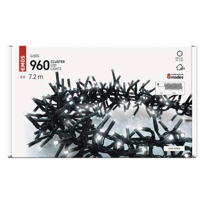 Emos D4BC05 LED Kül-/beltéri fényfüzér 7.2m - Hideg fehér (D4BC05)