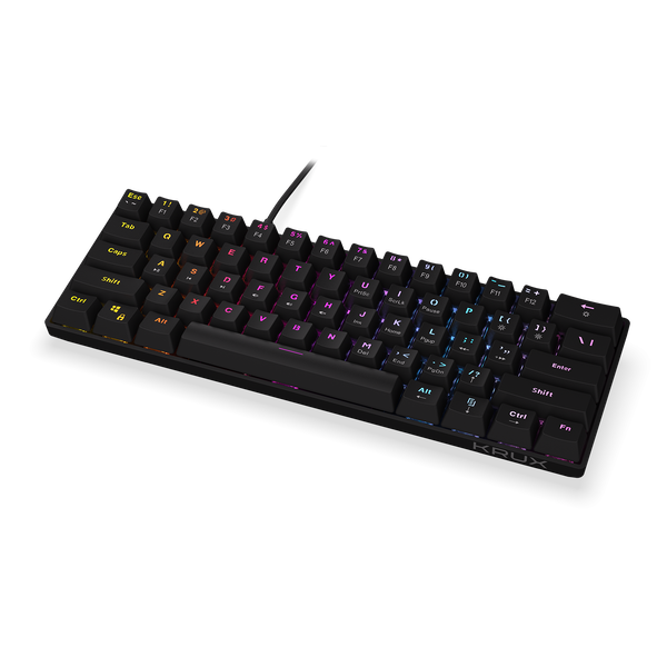 Krux Qara 60% Vezetékes Mechanikus Gaming Billentyűzet (Fekete) - Angol (US)