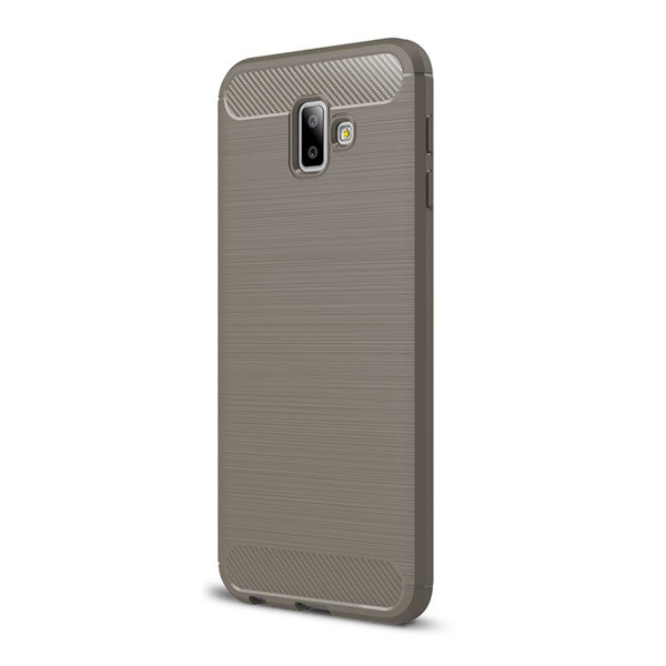 Szilikon telefonvédő (közepesen ütésálló, légpárnás sarok, szálcsiszolt, karbon minta) SZÜRKE [Samsung Galaxy J6 Plus (SM-J610F)] (5996457818273)