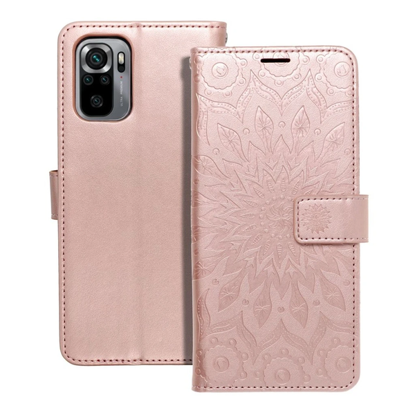 MEZZO XIAOMI Redmi Note 10 / 10S készülékhez könyvtok Mandala rózsaarany