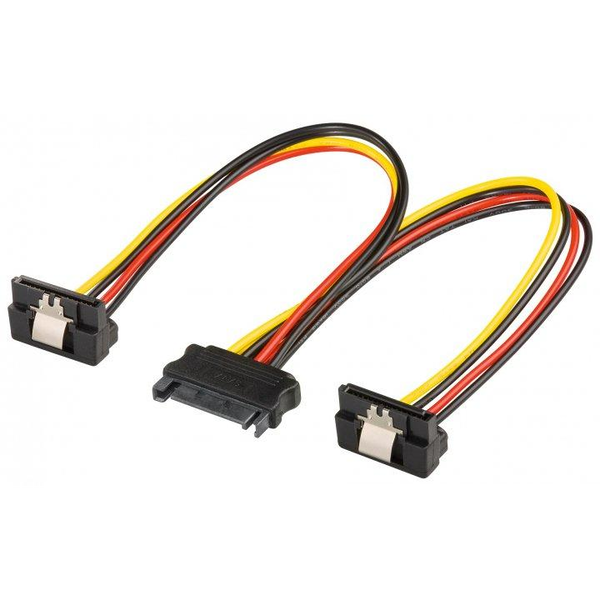 Goobay 95115 SATA apa - 2x SATA anya tápkábel 0.2m