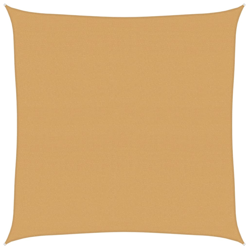 homokszínű négyzet alakú HDPE napvitorla 160 g/m² 7x7 m (4002027)