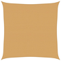 homokszínű négyzet alakú HDPE napvitorla 160 g/m² 7x7 m