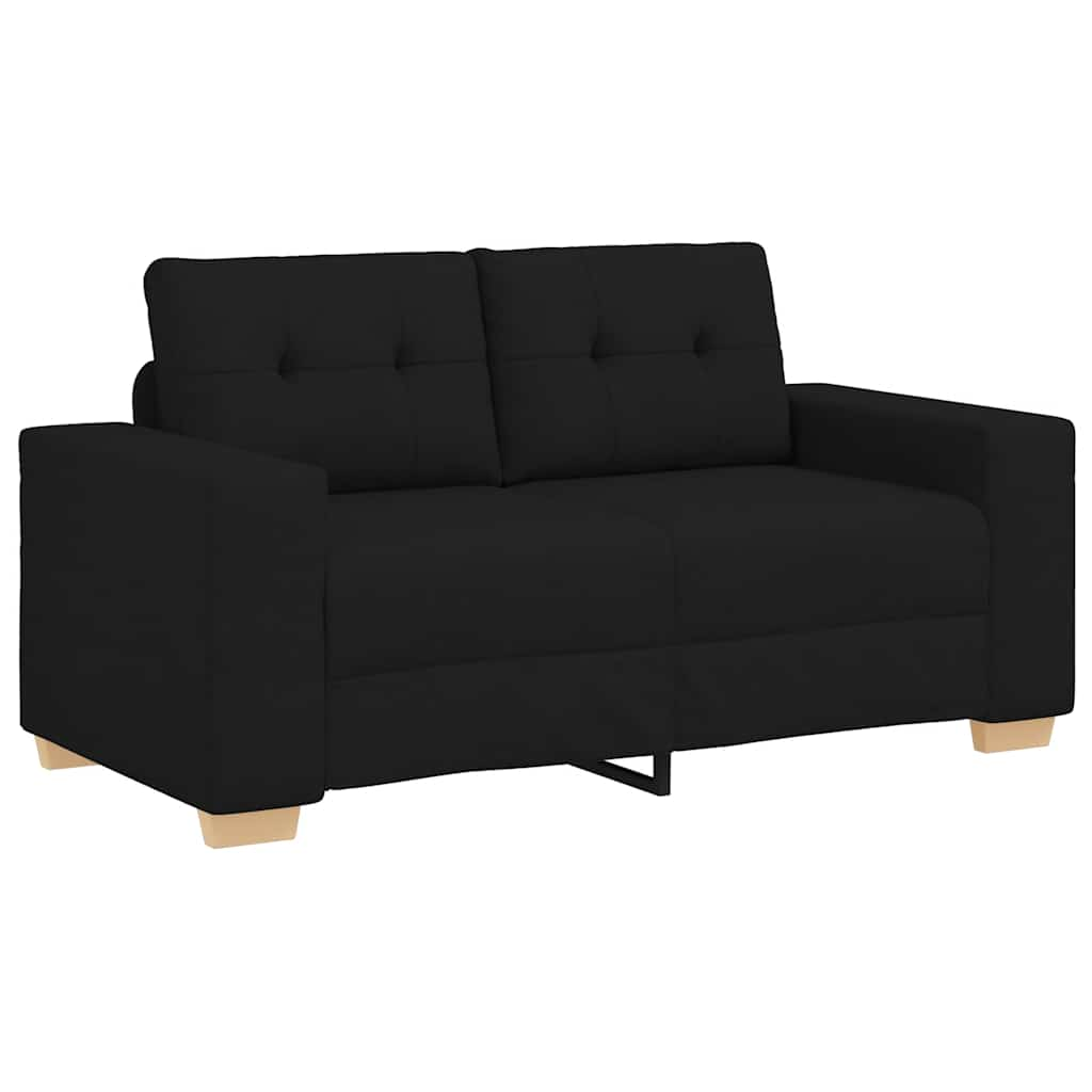 fekete szövet loveseat kanapé 120 cm (4105070)