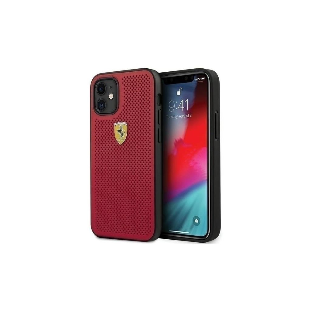 Ferrari On Track Perforated iPhone 12 Mini tok piros (FESPEHCP12SRE) (FESPEHCP12SRE)