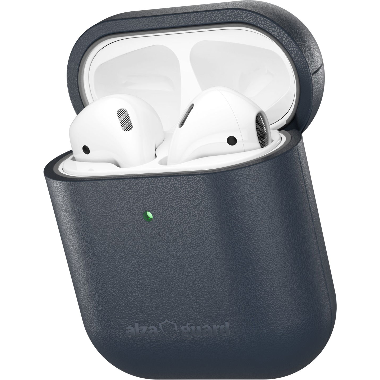 AlzaGuard Genuine Leather AirPods (1. / 2. gen.) kék tok (AGD-ACL6L)
