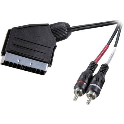 SpeaKa Professional SCART / RCA аудио свързващ кабел [1x SCART щепсел - 2x RCA щепсел] 2,00 m черен (SP-7870676)