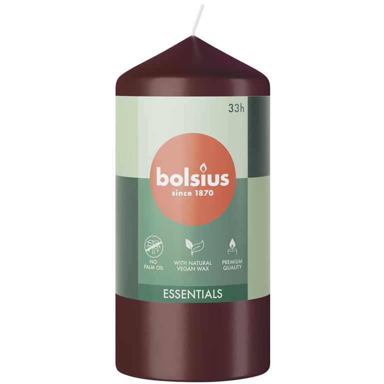 BOLSIUS Pillar Velvet Red 12 cm, 233 g (8717847160393)