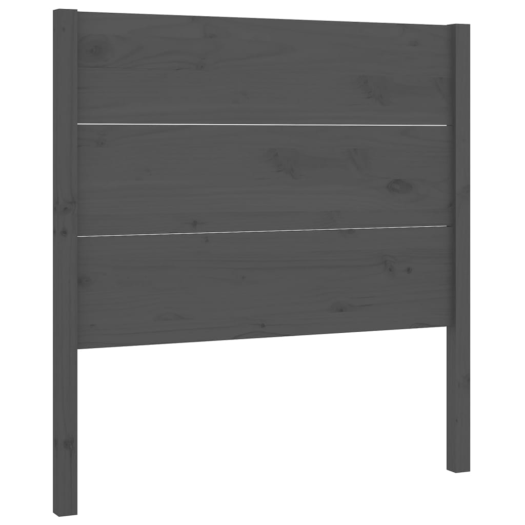 szürke tömör fenyőfa fejtámla 96 x 4 x 100 cm (818702)