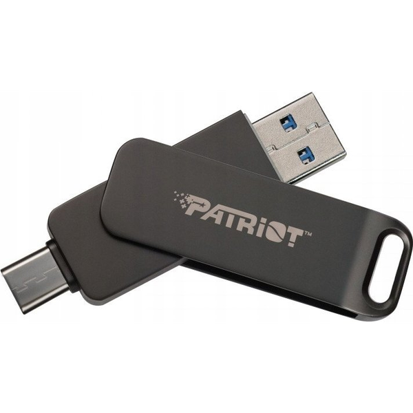 Patriot PE1TR550DSAD RAGE R550 USB Stick, 1 TB, USB 3.2 Gen 1 Type-A+C, Swing, Black