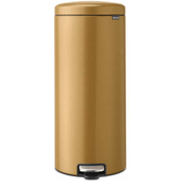 Brabantia NewIcon pedálos hulladékgyűjtő szagmentesen záródó Soft-Close fedél, műanyag tartály, 30L - G méret, acél, meleg tónusú arany - 238765