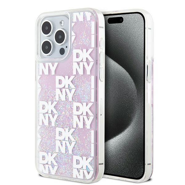 DKNY iPhone 15 Pro Max multiLOGO Glitter műanyag Telefon tok - Pink (DKHCP15XLCPEPP)
