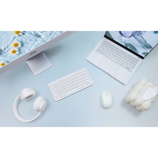 ASUS Marshmallow Keyboard KW100 clavier Maison Bluetooth QWERTZ Allemand Blanc