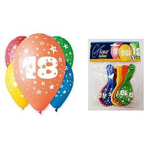 Happy Birthday 18 Star Lufi - 5 db, 30 cm (8021886301908)