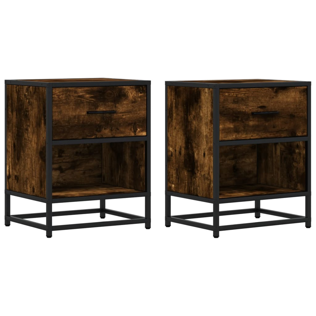 2 db füstös tölgy színű éjjeliszekrény 40 x 31 x 50 cm (848689)