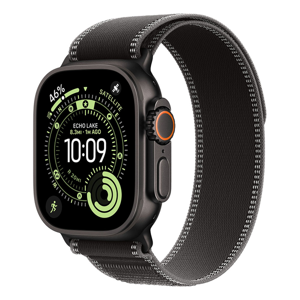 Apple Watch Ultra 3 Cellular 49 mm черен титанов корпус, черен-пепелно сив каишка M/L