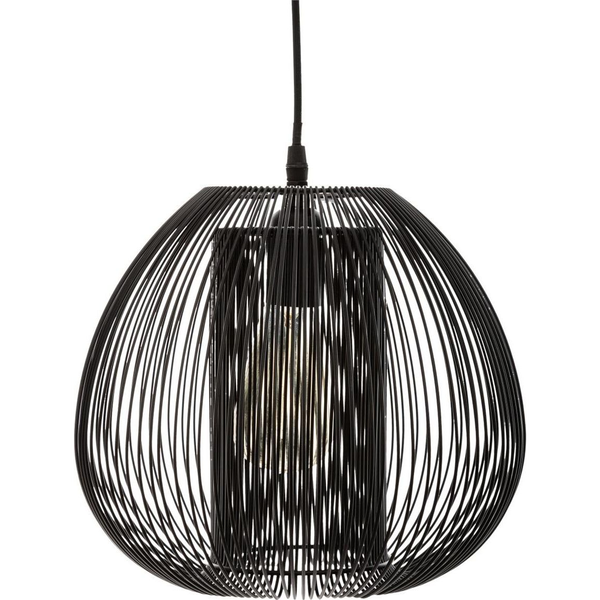 Noda" Suspensión De Alambre Metal Negro D28cm