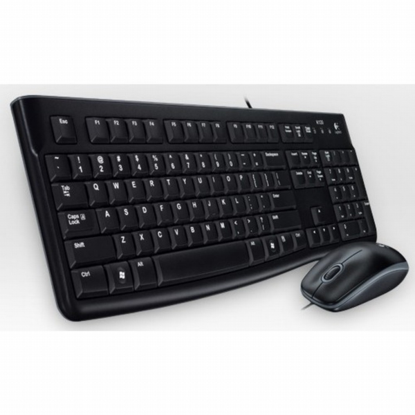 Logitech Desktop MK120 πληκτρολόγιο Συμπεριλαμβάνεται ποντίκι USB QWERTZ Γερμανικός Μαύρος (Μαύρο)