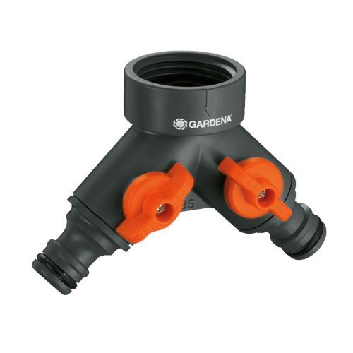 Двупосочен водоразпределител Gardena, разделя водата 2x3/4˝ за кран 1˝, 940