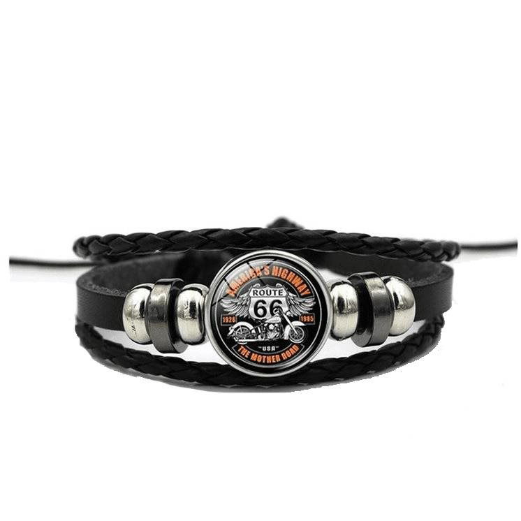 Predator Q1 " Route 66 " bőr karkötő - 14005-3 (2872)