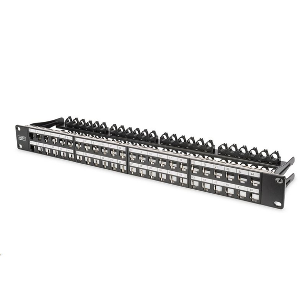Patch panel Digitus 19" 48x keystone tienený 1U čierny