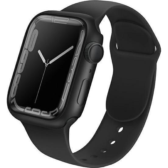 Husa Uniq Legion pentru Apple Watch 4/5/6/7/SE/8/9, 41mm, negru, sticla securizata 9H, protectie maxima