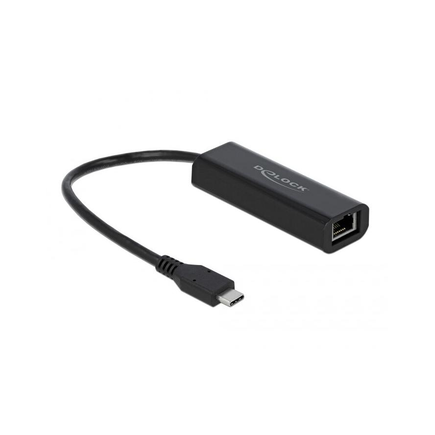 Delock 66298 USB-C - RJ45 Gigabit Ethernet adapter - Fekete (66298)
