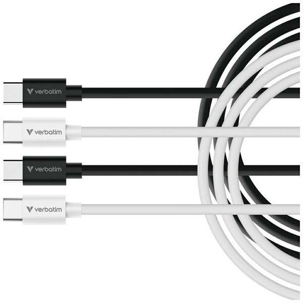 Verbatim 32391 USB-kabel USB 2.0 1 m USB C 0,48 Gbit/sek. 60 W Sort, Hvid