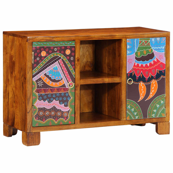 tömörfa akácfa többszínű komód 90x35x60