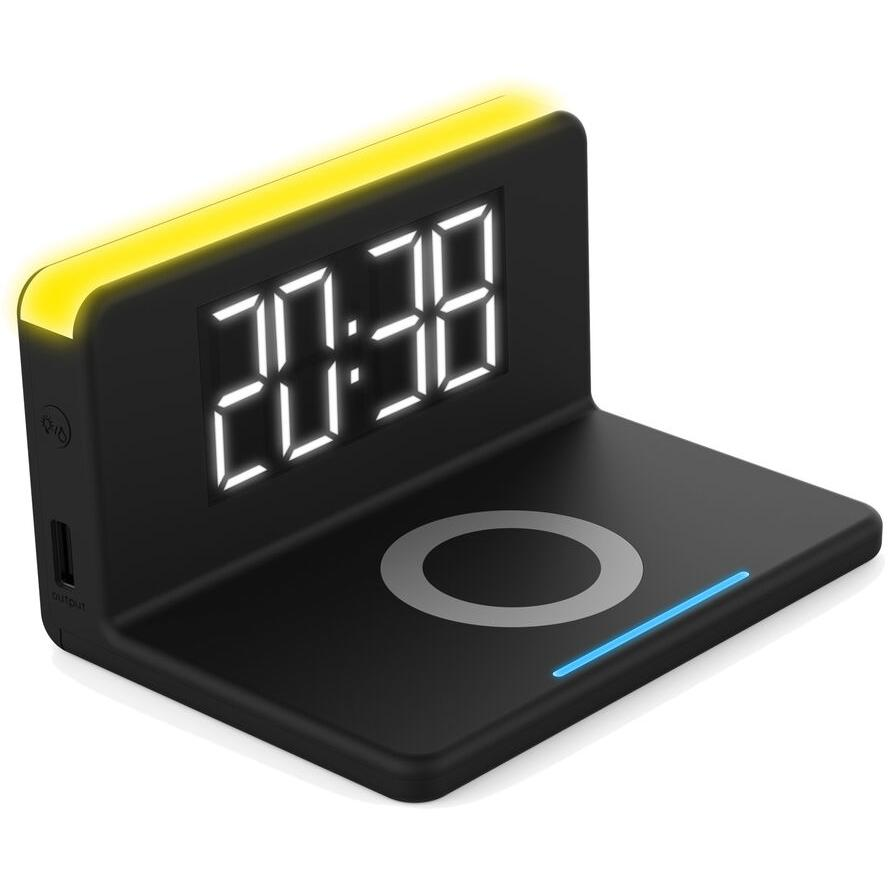 Terratec ChargeAir clock! Ébresztő óra éjjeli lámpával és mobileszköz töltő (USB + Wireless) (286141)