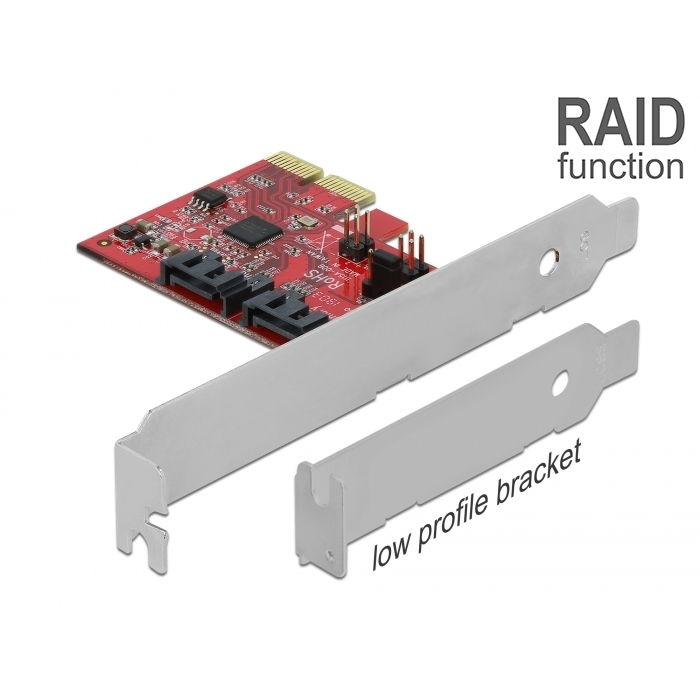 Delock 2 portos SATA PCI Express Kártya RAID 1-del - megismételve a meglévő adatokat (90406) (90406)