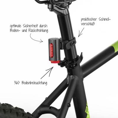 Fischer Fahrrad TWIN Kerékpár hátsó világítás LED Fekete (50326) (50326)