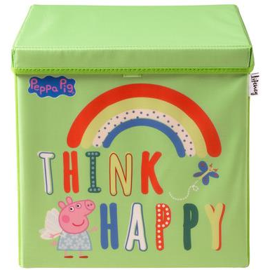 Lifeney Tárolódoboz fedéllel Peppa malac Think Happy, 33×33×33 cm (833665)