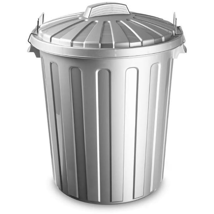Plastic Forte Popelnice City szeméttároló, ezüst, fedéllel, 51 l (135301061)